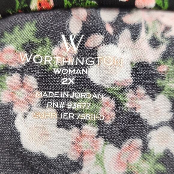 Worthington Woman floral print sleeveless top Sz 2X - Picture 5 of 5
